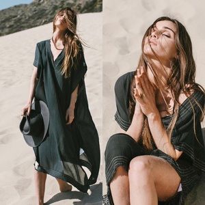 The Handloom Ela Maxi Kaftan Coverup cotton gauze boho